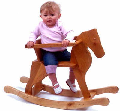 Traditional wooden rocking horse
